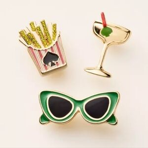 Kate Spade X Target - Mixed Novelty Pin Set Pack Of 3 NWT